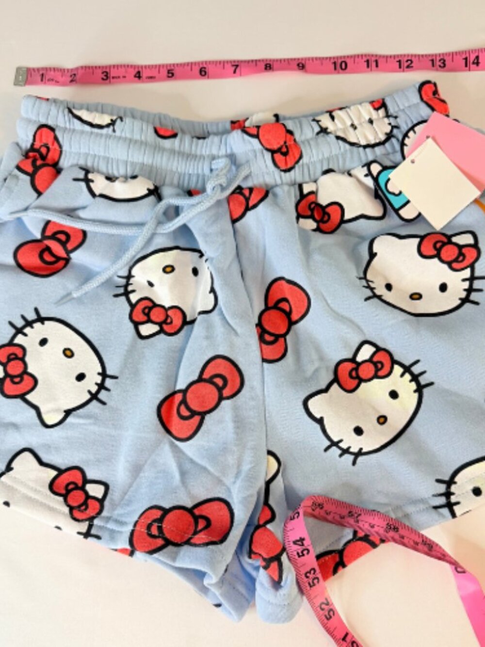 Hello Kitty Sanrio Shorts Women Small Blue Pajama Lounge Elastic Cute NWT - Picture 5 of 7